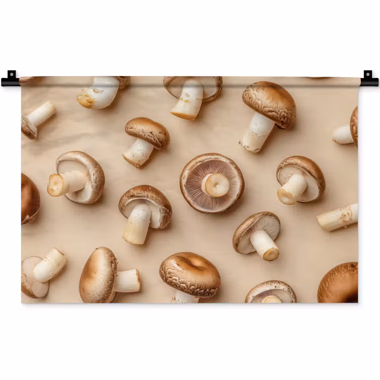 Kastanje Champignons - Beige Wandkleed katoen klein -zz3d