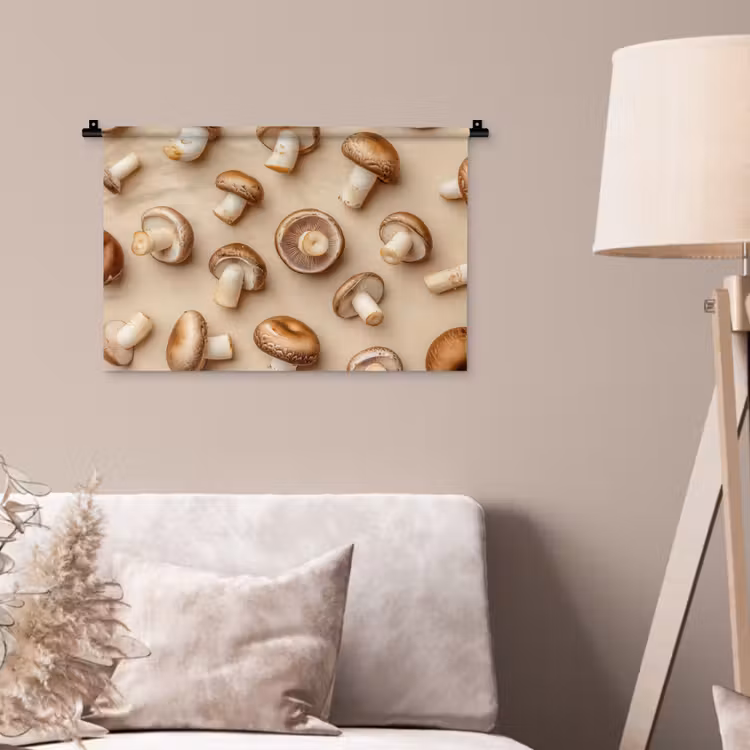 Kastanje Champignons - Beige Wandkleed katoen klein -sfeer4