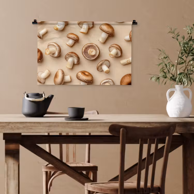 Kastanje Champignons - Beige Wandkleed katoen klein -sfeer6