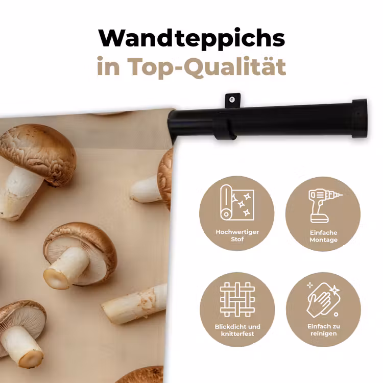 Kastanje Champignons - Beige Wandkleed katoen klein -tsfeer2_DE