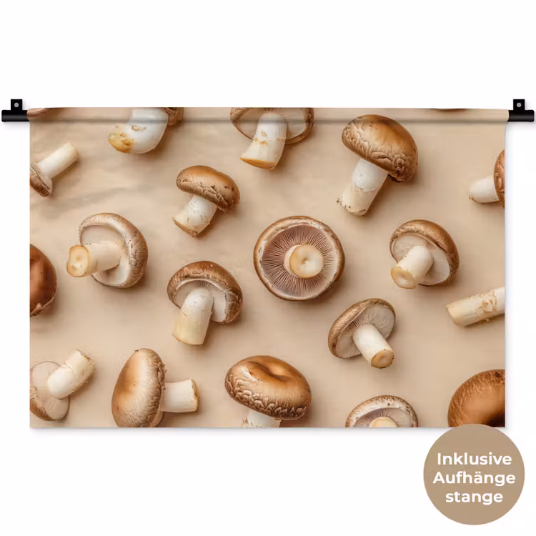 Kastanje Champignons - Beige Wandkleed katoen klein -t3d_DE