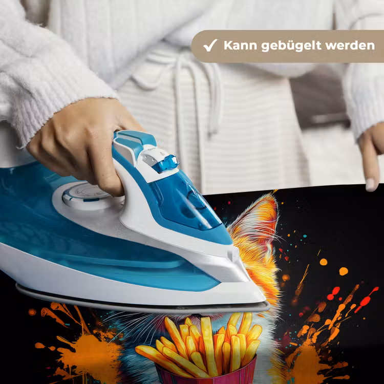 Kat - Eten - Patat - Graffiti - Abstract Wandkleed katoen klein -tsfeer9_DE