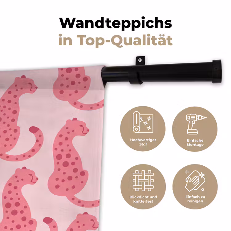 Kat - Gevlekt - Dieren - Patroon - Roze Wandkleed katoen klein -tsfeer2_DE