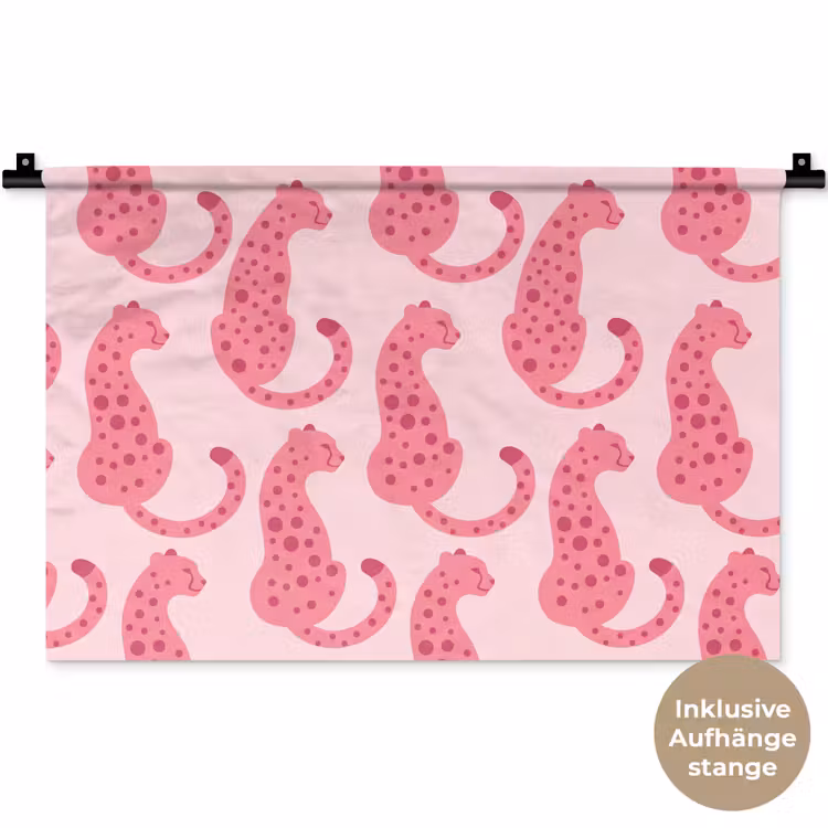 Kat - Gevlekt - Dieren - Patroon - Roze Wandkleed katoen klein -t3d_DE