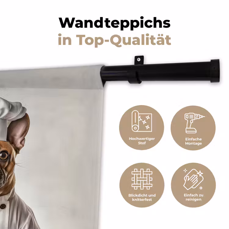 Kat - Hond - Kokskleding Wandkleed katoen klein -tsfeer2_DE