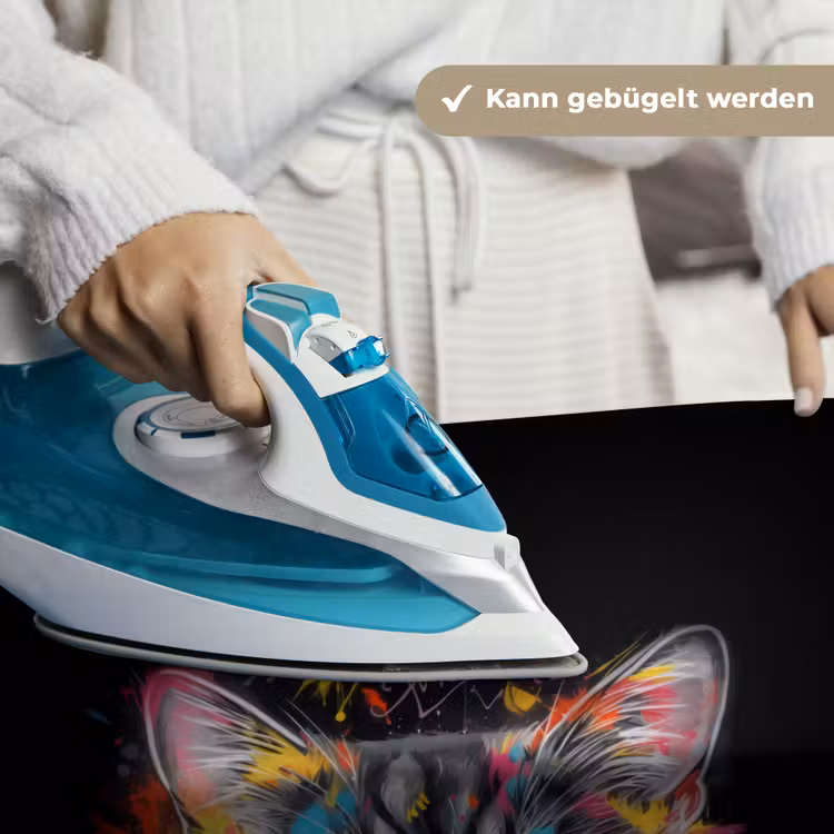 Kat met kleurrijke penseelstreken Wandkleed katoen klein -tsfeer9_DE