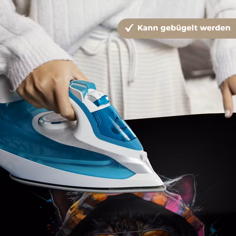 Kat met kleurrijk vest en oranje bril Wandkleed katoen klein -tsfeer9_DE