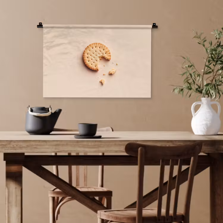 Koekje - Kruimels - beige Wandkleed katoen klein -sfeer6