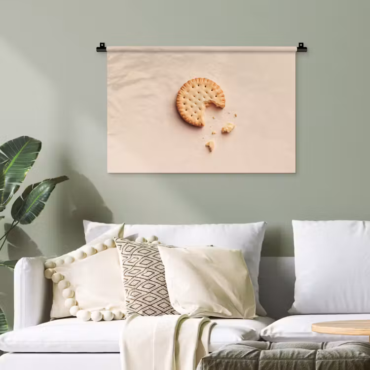 Koekje - Kruimels - beige Wandkleed katoen klein -sfeer7