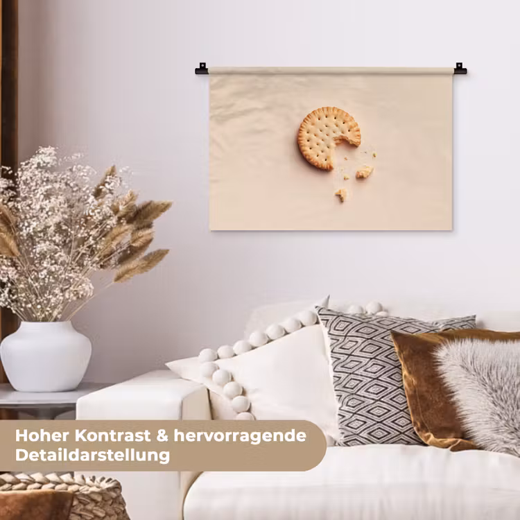 Koekje - Kruimels - beige Wandkleed katoen klein -tsfeer1_DE