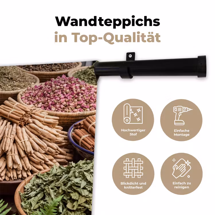 Wandteppich - Keramik – Orientalisch – Farbenfroh - Aardewerk - Oosters - Kleurrijk Wandkleed katoen klein