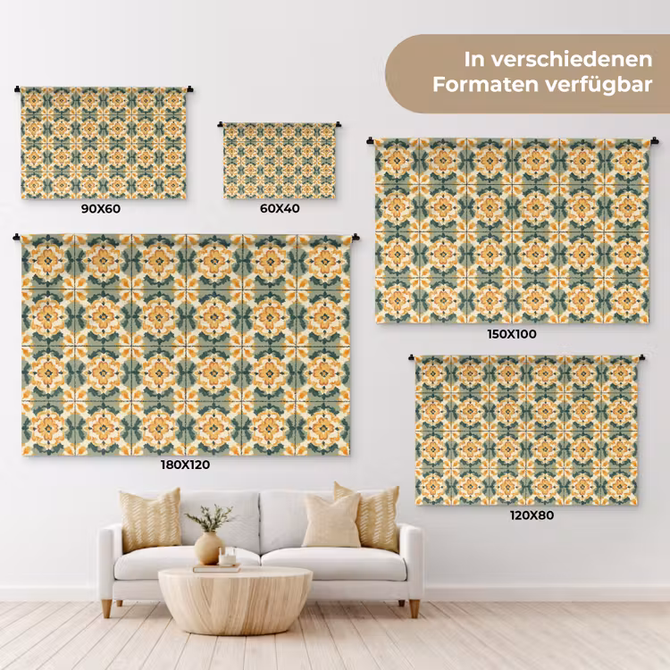 Keramiek - Verweerd - Kleurrijk Wandkleed katoen klein 269 -tsfeer8_DE
