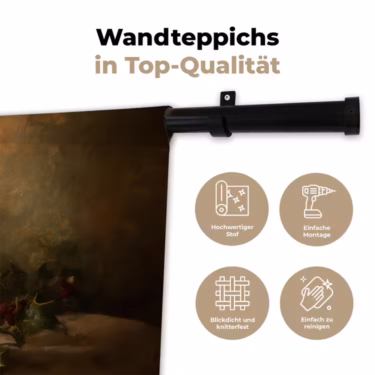 Kaarslicht - Kerst - Veelkleurig Wandkleed katoen klein -tsfeer2_DE