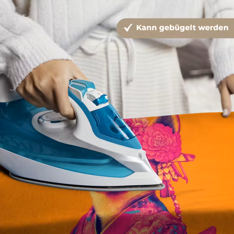 Kimono - Hondje - Bloemenkroon - Oranje Wandkleed katoen klein -tsfeer9_DE