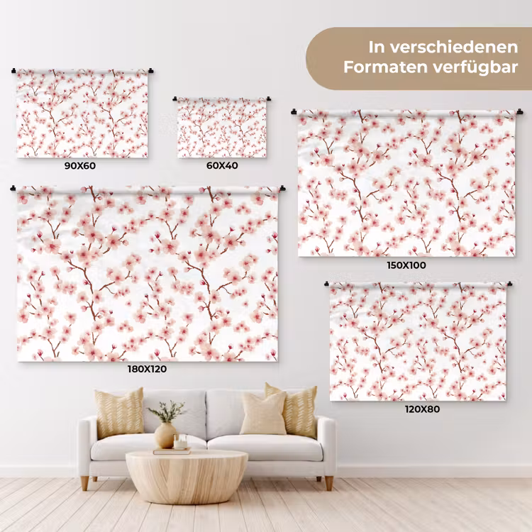 Kersenbloesem - Takken - Roze Wandkleed katoen klein 269 -tsfeer8_DE
