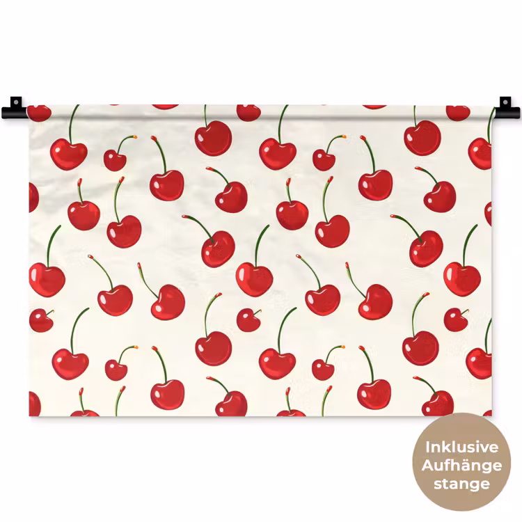 Kersen - Minimalistisch - Rood Wandkleed katoen klein 269 -t3d_DE