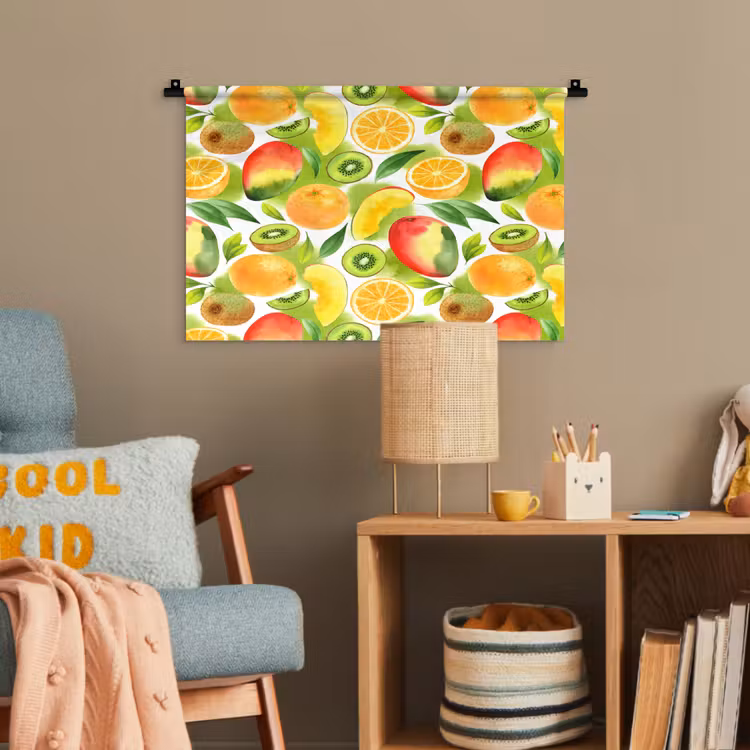 Kiwi - Sinasappel - Mango - Perzik Wandkleed katoen klein 269 -wsfeer4_kind