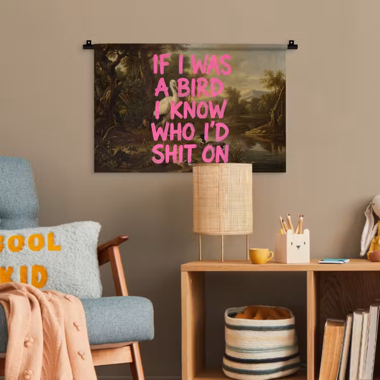 Klassiek - Humor - Roze Wandkleed katoen klein -wsfeer4_kind