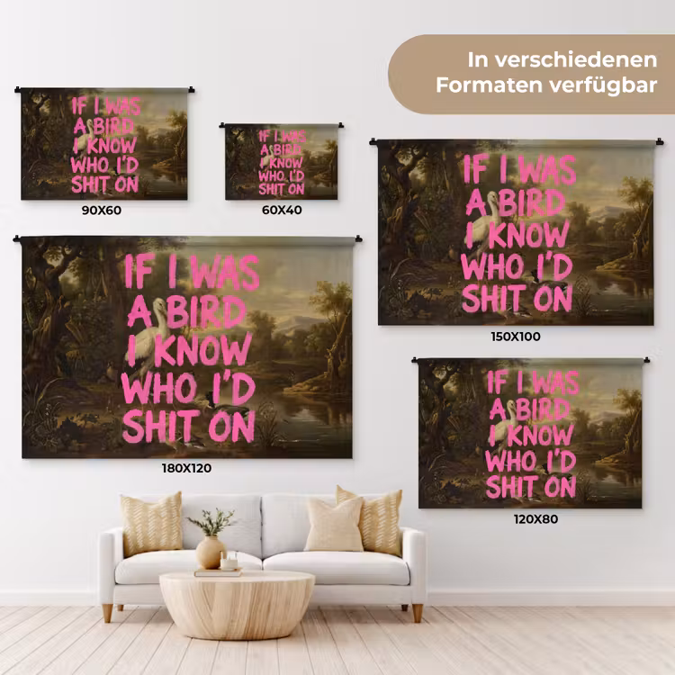 Klassiek - Humor - Roze Wandkleed katoen klein -tsfeer8_DE
