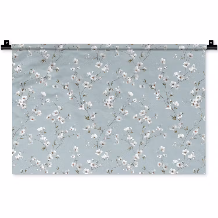 Klassiek - Bloemen - Blauw Wandkleed katoen klein 269 -zz3d