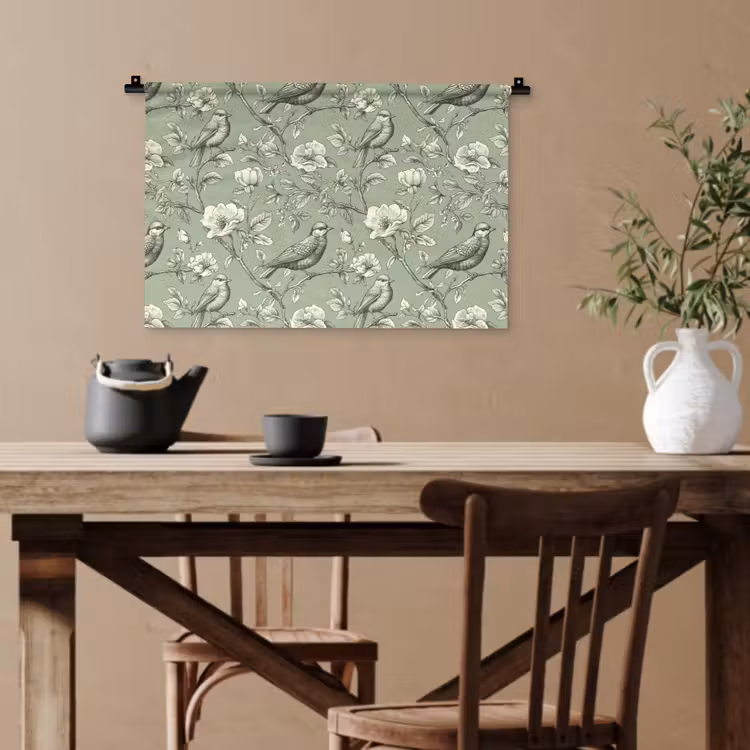 Klassiek - Botanisch - Groen Wandkleed katoen klein 269 -sfeer6