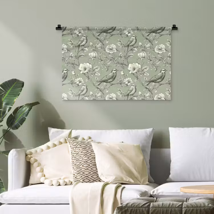Klassiek - Botanisch - Groen Wandkleed katoen klein 269 -sfeer7