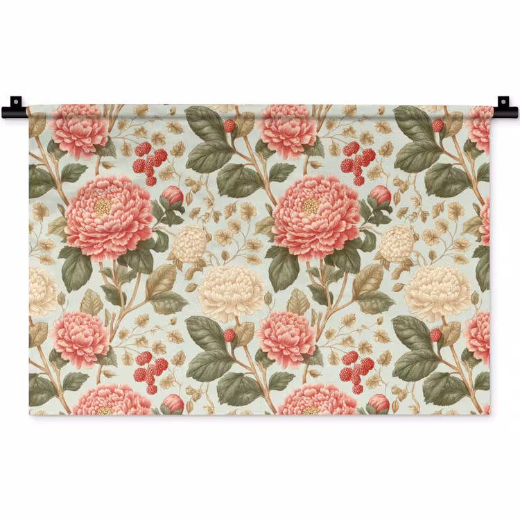 Klassiek - Botanisch - Veelkleurig Wandkleed katoen klein 269 -zz3d