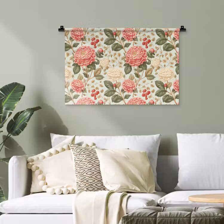 Klassiek - Botanisch - Veelkleurig Wandkleed katoen klein 269 -sfeer7