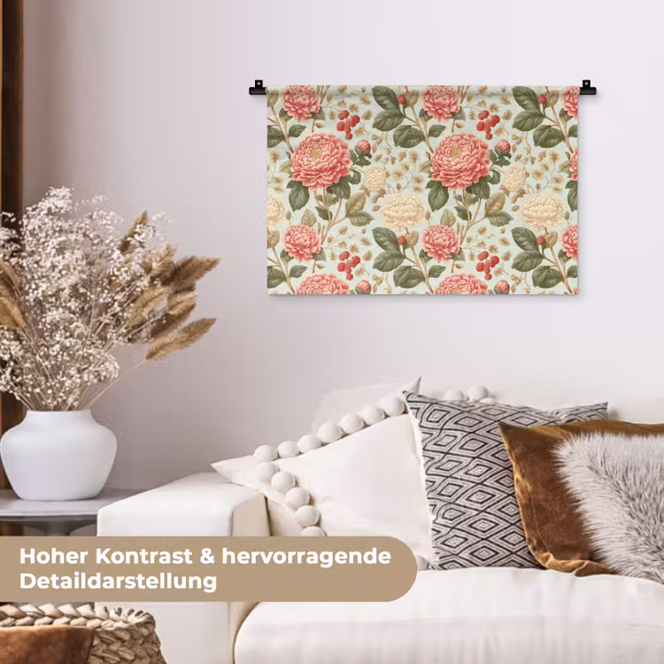 Klassiek - Botanisch - Veelkleurig Wandkleed katoen klein 269 -tsfeer1_DE