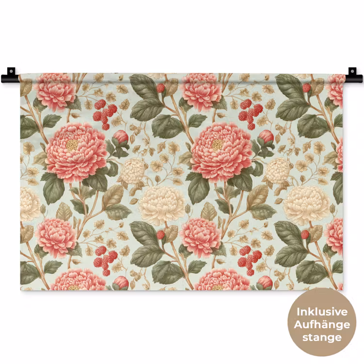 Klassiek - Botanisch - Veelkleurig Wandkleed katoen klein 269 -t3d_DE