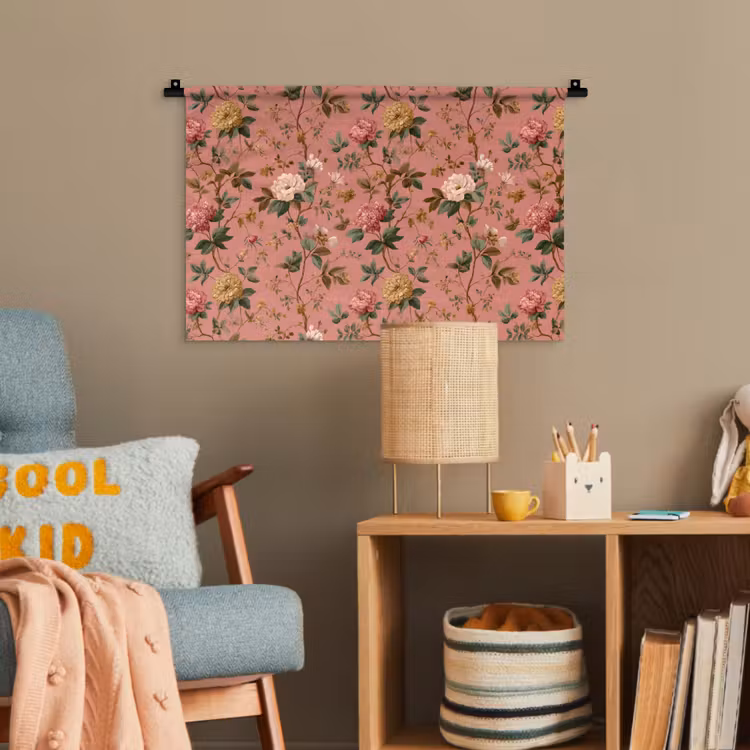Klassiek - Botanisch - Roze Wandkleed katoen klein 269 -wsfeer4_kind