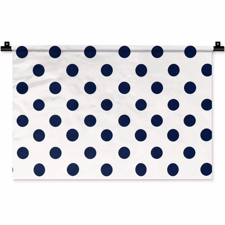 Klassiek - Stippen - Blauw Wandkleed katoen klein 269 -zz3d