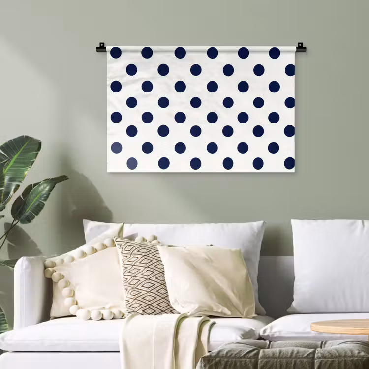 Klassiek - Stippen - Blauw Wandkleed katoen klein 269 -sfeer7
