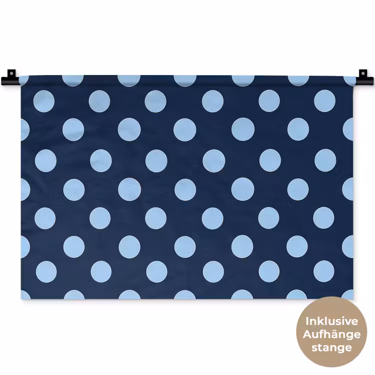Klassiek - Dots - Blauw Wandkleed katoen klein 269 -t3d_DE