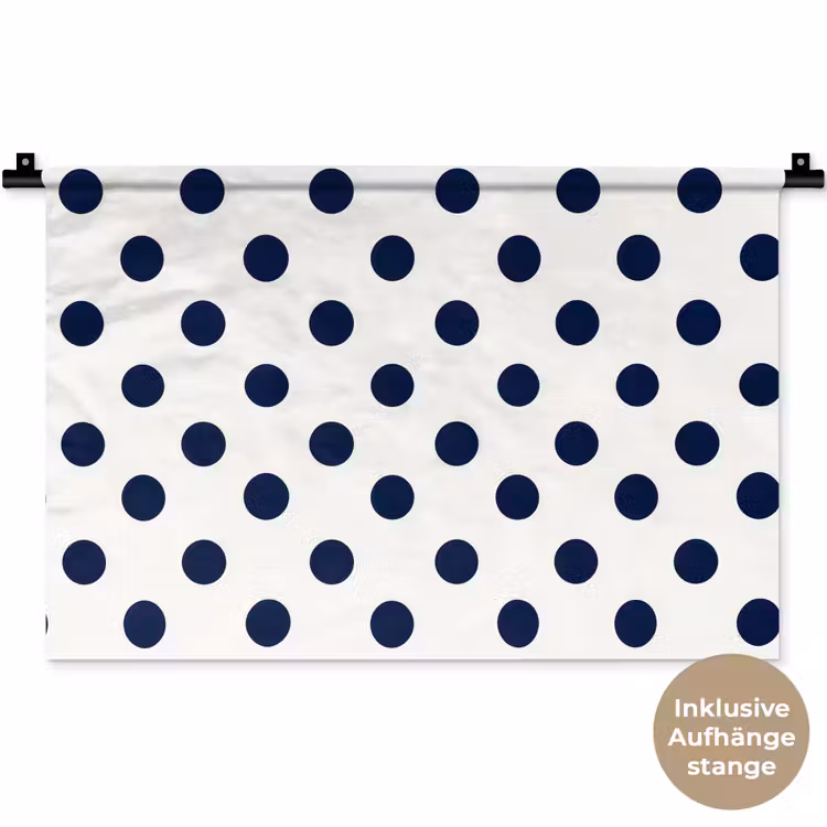 Klassiek - Stippen - Blauw Wandkleed katoen klein 269 -t3d_DE