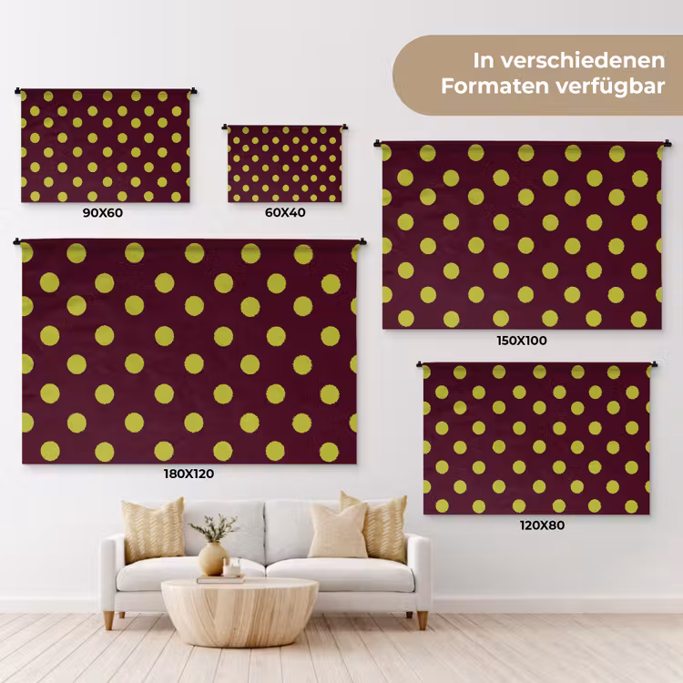 Klassiek - Stippen - Groen Wandkleed katoen klein 269 -tsfeer8_DE