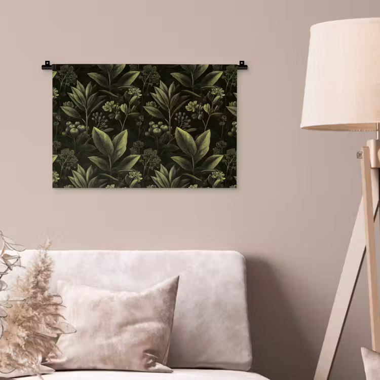 Klassiek - Donker - Botanisch - Planten Wandkleed katoen klein 269 -sfeer4