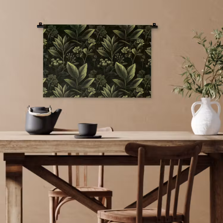 Klassiek - Donker - Botanisch - Planten Wandkleed katoen klein 269 -sfeer6