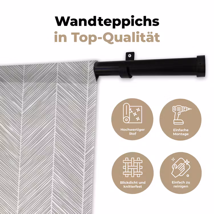 Klassiek - Visgraat - Grijs Wandkleed katoen klein 269 -tsfeer2_DE
