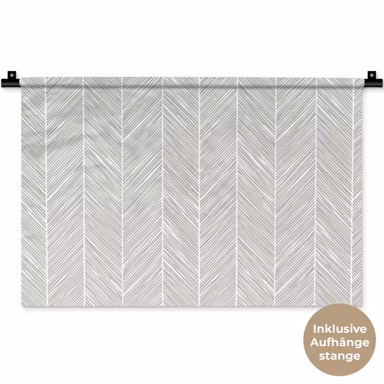 Klassiek - Visgraat - Grijs Wandkleed katoen klein 269 -t3d_DE