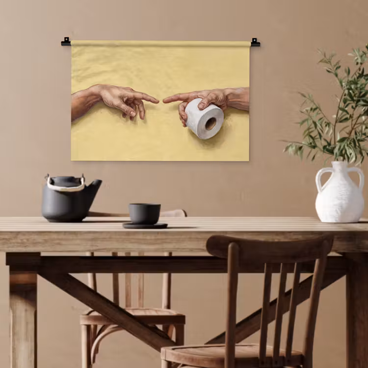 Klassiek - Kunst - Humor Wandkleed katoen klein -sfeer6