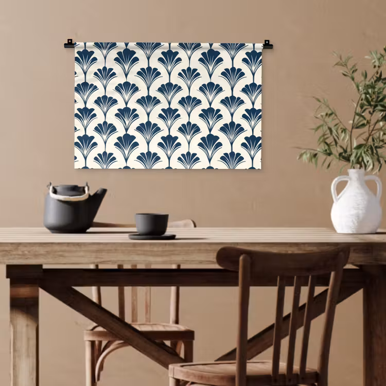 Klassiek - Motief - Blauw Wandkleed katoen klein 269 -sfeer6