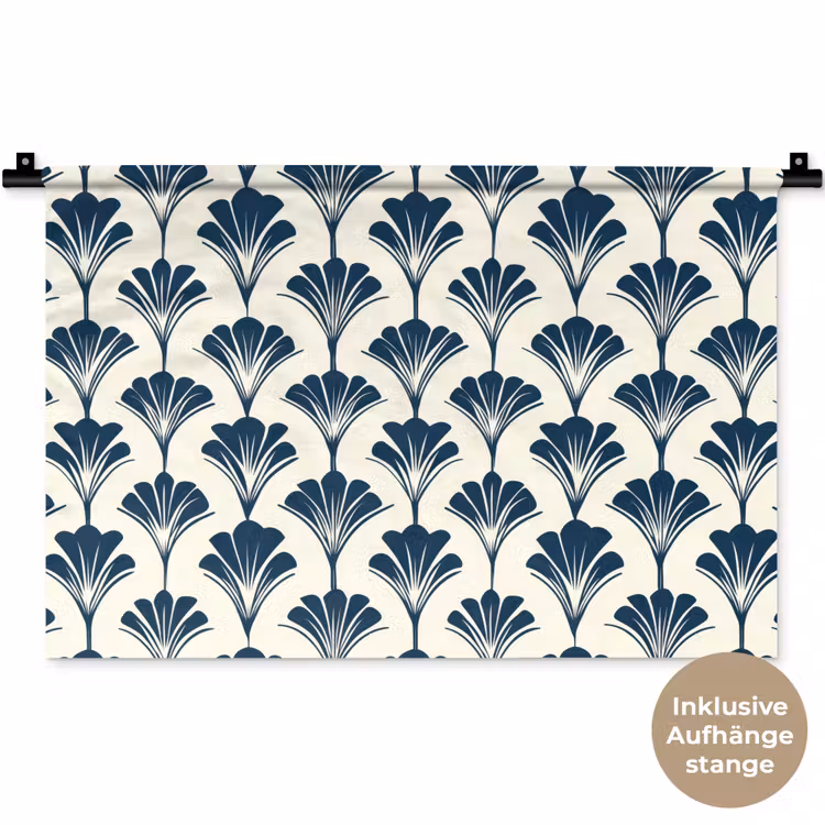 Klassiek - Motief - Blauw Wandkleed katoen klein 269 -t3d_DE