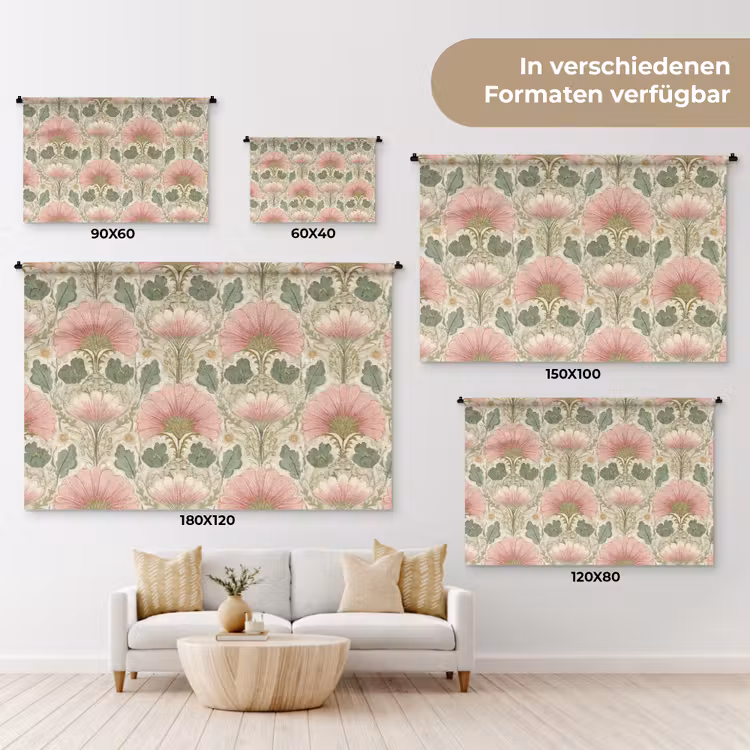 Klassiek - Patroon - Roze Wandkleed katoen klein 269 -tsfeer8_DE
