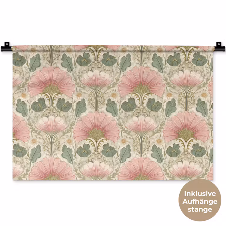 Klassiek - Patroon - Roze Wandkleed katoen klein 269 -t3d_DE