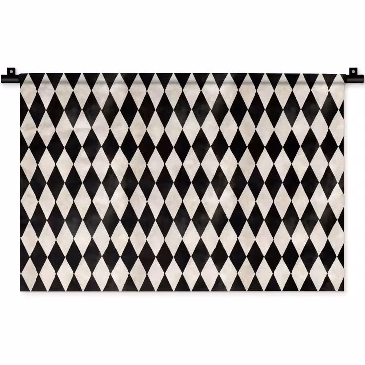 Klassiek - Patroon - Zwart Wandkleed katoen klein 269 -zz3d