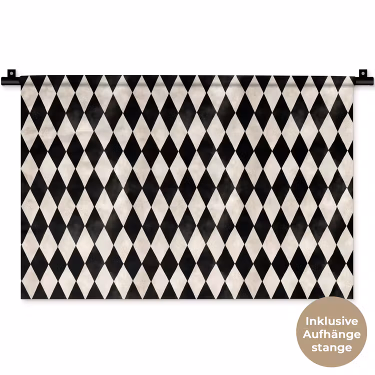 Klassiek - Patroon - Zwart Wandkleed katoen klein 269 -t3d_DE
