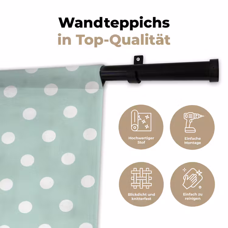 Klassiek - Polka - Groen Wandkleed katoen klein 269 -tsfeer2_DE