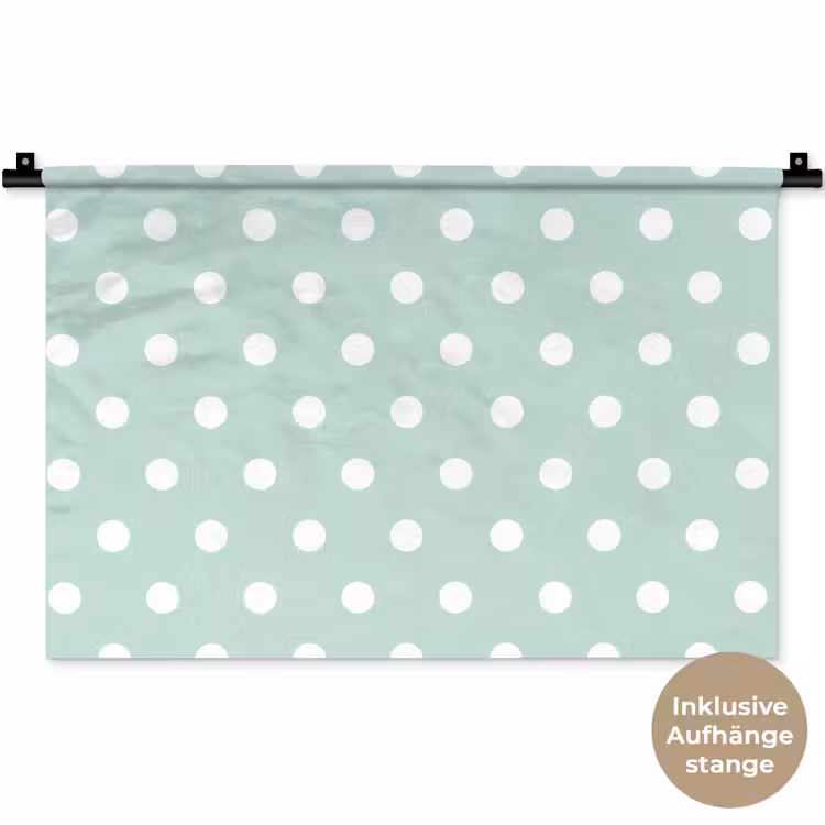 Klassiek - Polka - Groen Wandkleed katoen klein 269 -t3d_DE