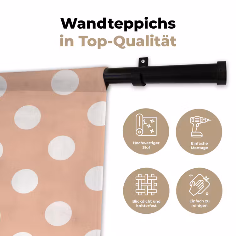 Klassiek - Polka - Perzik Wandkleed katoen klein 269 -tsfeer2_DE